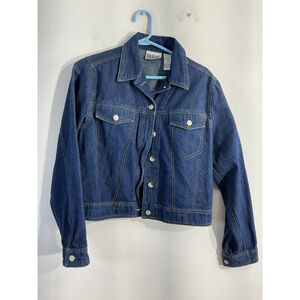 Womans Bill Blass Medium Cotton Button Down Jean Jacket